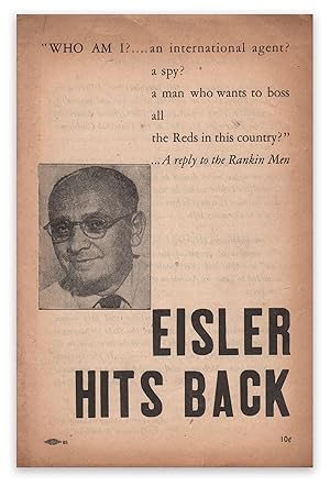 Eisler Hits Back [cover title]