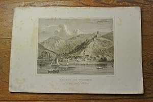 Imagen del vendedor de Wellmich und Thurmberg. Stahlstich von 1847. (= Bildtafel aus: Der Rhein und die Rheinlande dargestellt in malerischen Original-Ansichten) a la venta por Antiquariat Bookfarm