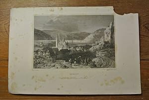 Imagen del vendedor de Bingen. Stahlstich von 1847. (= Bildtafel aus: Der Rhein und die Rheinlande dargestellt in malerischen Original-Ansichten) a la venta por Antiquariat Bookfarm