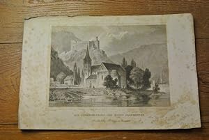 Die Clemenskirche und Ruine Falkenburg. Stahlstich von 1847. (= Bildtafel aus: Der Rhein und die ...