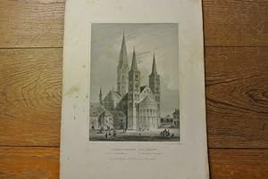 Domkirche zu Bonn. Stahlstich von 1847. (= Bildtafel aus: Der Rhein und die Rheinlande dargestell...