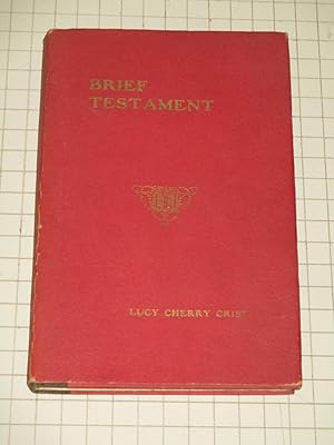 Seller image for Brief Testament: A Book of Verse for sale by rareviewbooks