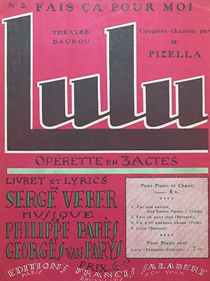 Seller image for PARS Philippe et VAN PARYS Georges Fais a pour moi Chant Piano 1927 for sale by partitions-anciennes