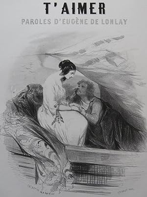 T'aimer Célestin NANTEUIL Illustration XIXe siècle