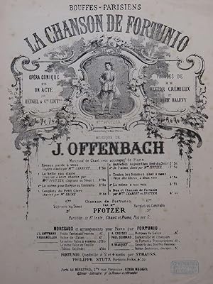 Imagen del vendedor de OFFENBACH Jacques La Chanson de Fortunio No 6 Ter Chant Piano XIXe a la venta por partitions-anciennes