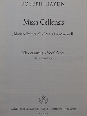 HAYDN Joseph Missa Cellensis Mariazllermesse Chant Piano