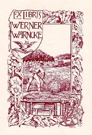 Bild des Verkufers fr Exlibris fr Werner Warncke, Mnchen. Klichedruck von Lina Burger, Leipzig. zum Verkauf von Antiquariat Heinz Tessin