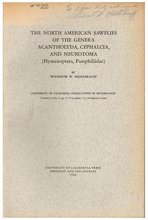 Seller image for The North American sawflies of the genera Acantholyda, Cephalcia, and Neurotoma (Hymenoptera, Pamphiliidae). for sale by Andrew Isles Natural History Books