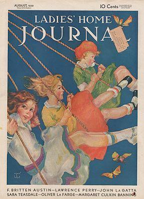ORIG VINTAGE MAGAZINE COVER/ LADIES HOME JOURNAL - AUGUST 1930