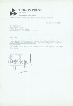 TLS Roger Sheppard to Lord John Press, December 16, 1980.