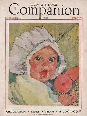 ORIG VINTAGE MAGAZINE COVER/ WOMAN'S HOME COMPANION - SEPTEMBER 1934