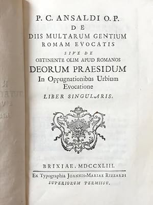 De diis multarum gentium romam evocatis sive de obtinente olim apud romanos deorum praesidium in ...