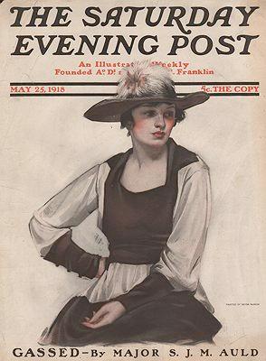 ORIG VINTAGE MAGAZINE COVER/ SATURDAY EVENING POST - MAY 25 1918