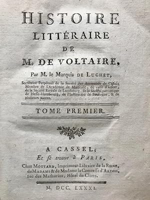 Histoire littéraire de M. De Voltaire.