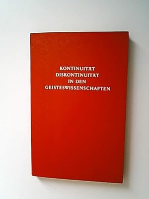 Bild des Verkufers fr Kontinuitt Diskontinuitt in den Geisteswissenschaften. zum Verkauf von Antiquariat Bookfarm