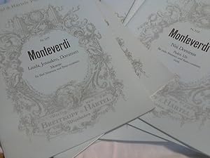 Immagine del venditore per Monteverdi : Konvolut : 6 Chorpartituren ( Nisi Dominus Psalm 126 ) + ( Lauretanische Litanei ) + ( Beatus vir ) + ( Lauda ,Jerusalem Dominum ) + ( Laudate , pueri, Dominum ) + ( Vier Motetten f. fnf bis sechs Stimmen und Basso continuo) venduto da Versandhandel Rosemarie Wassmann