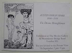 Imagen del vendedor de Austin Osman Spare 1886-1956. THe Divine Draughtsman. You are invited to the Private View 7th September 7 pm-9 pm. The Morley Gallery. London (1987). a la venta por Roe and Moore