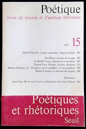 Immagine del venditore per Potique n15, 1973 venduto da LibrairieLaLettre2