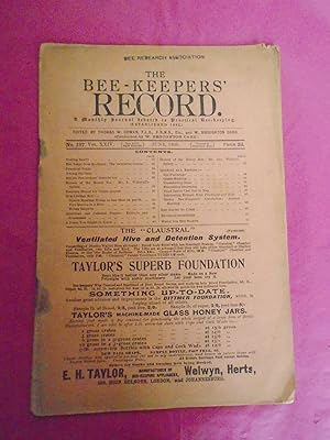 Immagine del venditore per THE BEE-KEEPERS' RECORD A Monthly Journal Devoted to Practical Bee-Keeping. Single Monthly Part No. 197. Volume XXIV. June, 1906 venduto da LOE BOOKS