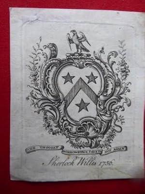 Armorial Bookplate of Sherlock Willis, Dated 1756