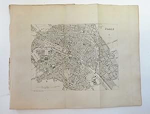 Paris Map 1842 ex The New Universal Gazetteer and Geographical Dictionary