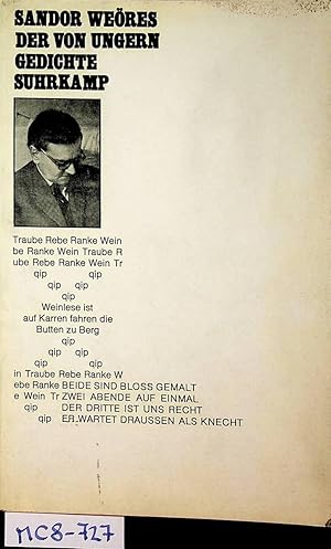 Bild des Verkufers fr der von ungern. Gedichte und fnf Zeichnungen. Aus dem Ungarischen bersetzt von Barbara Frischmuth und Robert Stauffer. Nachwort von Barbara Frischmuth. zum Verkauf von ANTIQUARIAT.WIEN Fine Books & Prints