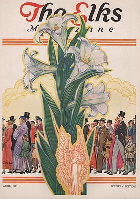 ORIG VINTAGE MAGAZINE COVER/ THE ELKS MAGAZINE - APRIL 1934