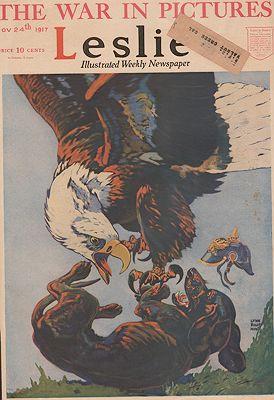 ORIG VINTAGE MAGAZINE COVER/ LESLIE - NOVEMBER 24 1917