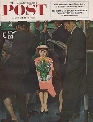 ORIG VINTAGE MAGAZINE COVER/ SATURDAY EVENING POST - MARCH 28 1953