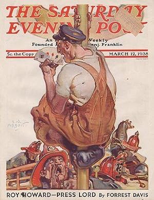 ORIG VINTAGE MAGAZINE COVER/ SATURDAY EVENING POST - MARCH 12 1938