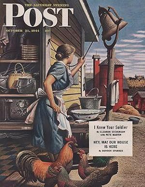 ORIG VINTAGE MAGAZINE COVER/ SATURDAY EVENING POST - OCTOBER 21 1944