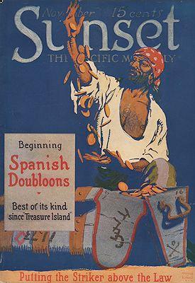 ORIG VINTAGE MAGAZINE COVER/ SUNSET - NOVEMBER 1917