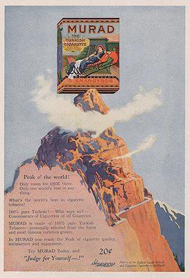 ORIG VINTAGE MAGAZINE AD/ 1921 MURAD CIGARETTE AD