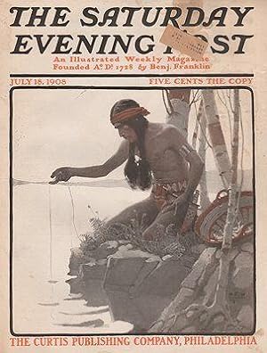 ORIG VINTAGE MAGAZINE COVER/ SATURDAY EVENING POST - JULY 18 1908