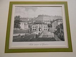 Porte neuve à Genève. Schweiz Genf. Originallithographie um 1830.