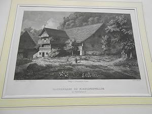Bauernhaus zu Kieslingswalde bei Habelschwert, (heute Polen Bystrzyca Klodzka). Original- Stahlst...