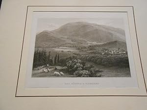 Bad Roznau, (Ro nov pod Radho tem- Tschechien). Panorama-Ansicht. Original- Stahlstich, um 1839 a...