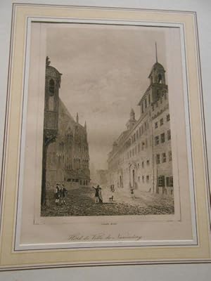 Imagen del vendedor de Hotel de Ville de Nuremberg; Nrnberg. Original-Stahlstich um 1840; bei Lemaitre (direxit.) a la venta por Galerie  Antiquariat Schlegl