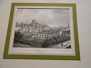 Lausanne. Schweiz Originallithographie um 1830.