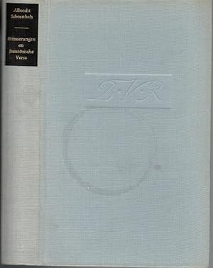 Bild des Verkufers fr Erinnerungen an franzsische Verse : Baudelaire, Verlaine, Rimbaud. Eine neue Auswahl. [Hrsg. u. bers.:] zum Verkauf von Schrmann und Kiewning GbR