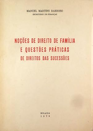 Imagen del vendedor de NOES DE DIREITO DE FAMLIA E QUESTES PRTICAS DE DIREITOS DAS SUCESSES. a la venta por Livraria Castro e Silva