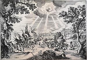Landschaft mit der Bekehrung des hl. Paulus. Radierung nach Jacques Callot. Auf Bütten, ca. 29,7 ...