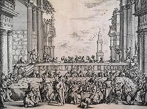 Die Hochzeit von Kanaa. Radierung nach Paolo Veronese. Auf Bütten, ca. 29,5 x 39,1 cm. Le Blanc 2...