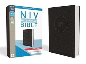 Image du vendeur pour NIV, Value Thinline Bible, Large Print, Imitation Leather, Gray/Black (Leather / Fine Binding) mis en vente par BargainBookStores