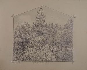 Imagen del vendedor de Bei S. Johann Pongau. Bleistiftzeichnung v. Oskar Korber (1832-1911), eigenh. bezeichnet, links unten Monogramm u. dat. 1898, 16,5 x 22,5 cm (Blattgr.) a la venta por Antiquariat Johannes Mller