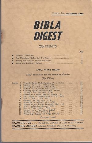 Bibla Digest, Number Ten, October, 1969