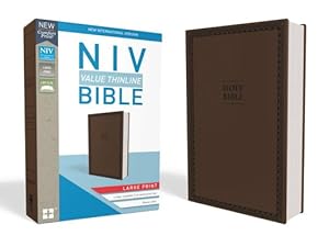 Imagen del vendedor de NIV, Value Thinline Bible, Large Print, Imitation Leather, Brown (Leather / Fine Binding) a la venta por BargainBookStores