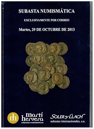 Imagen del vendedor de Subasta numismtica, exclusivamente por correo, el martes 29 de octubre de 2013 a la venta por Librera Dilogo