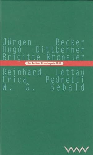 Bild des Verkufers fr Der Berliner Literaturpreis 1994 zum Verkauf von Leipziger Antiquariat