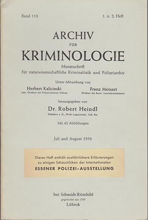 Seller image for Archiv fr Kriminologie Band 118 (6 Hefte in 3 Bnden) Monatsschrift fr naturwissenschaftliche Kriminalistik und Polizeiarchiv for sale by Bcher bei den 7 Bergen